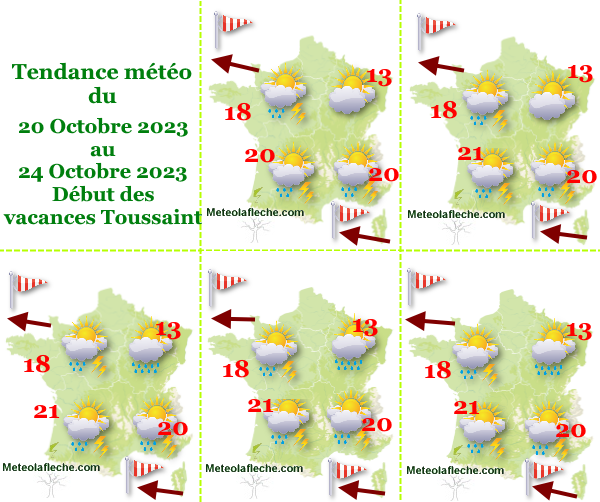 Météo France 24 Octobre 2023 début des vacances de la Toussaint